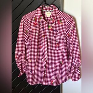 Anthropologie sequin checked shirt. Size 4. Great condition!